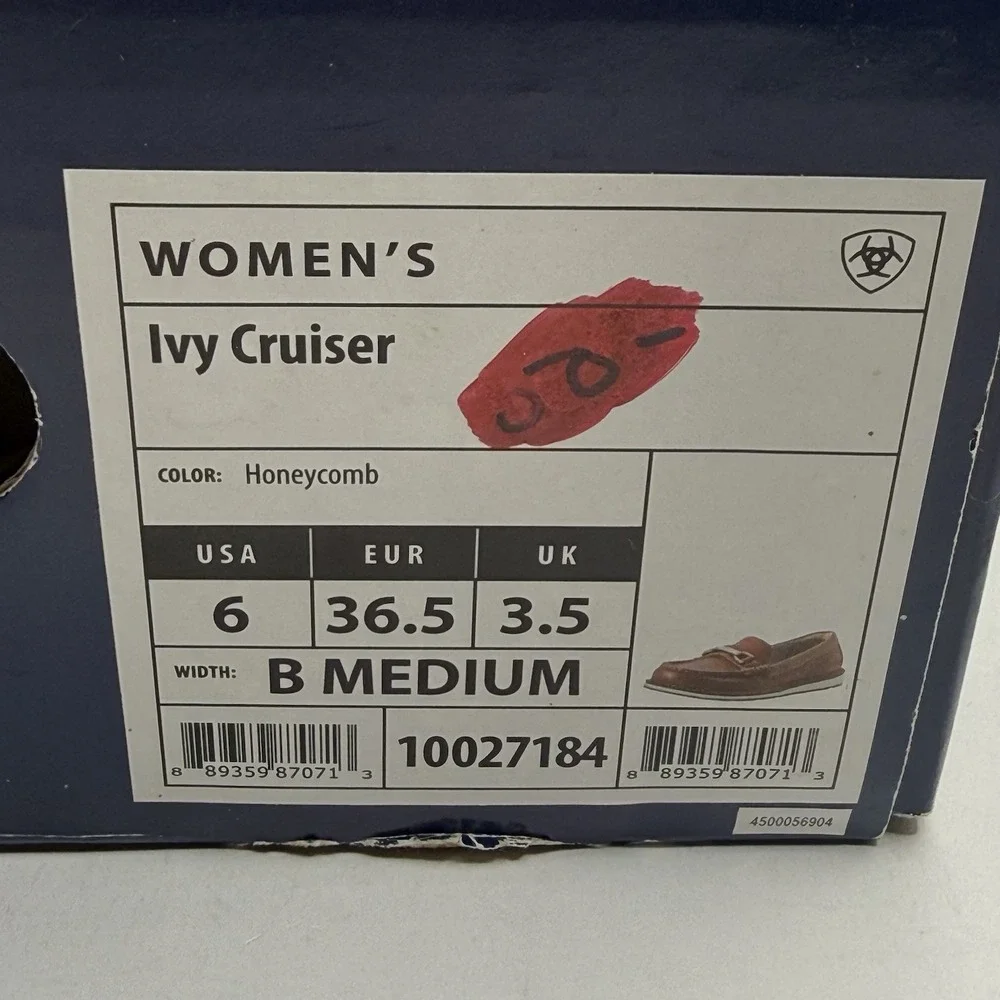 Ariat Ivy Cruiser Loafers Honeycomb Leather Bit Shoes Womens 6 B 10027184 NEW